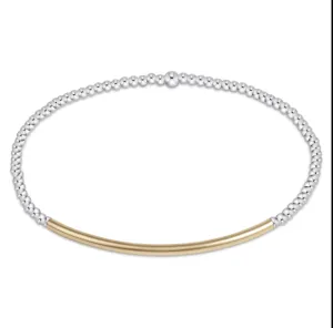 CLASSIC STERLING MIXED METAL 2MM BLISS BAR GOLD