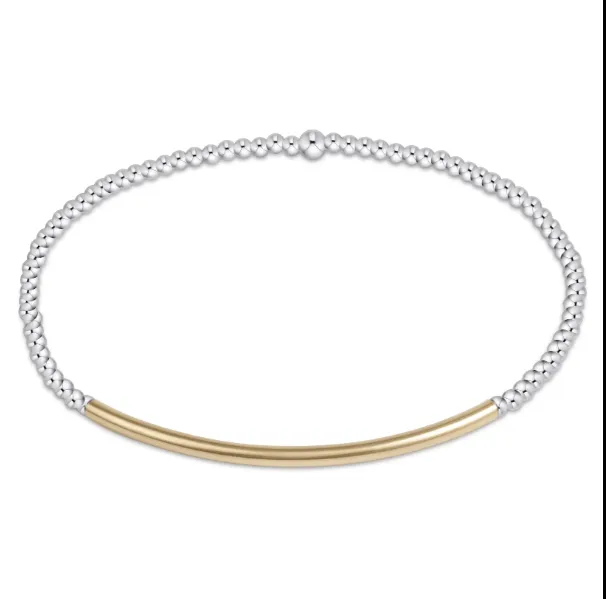 CLASSIC STERLING MIXED METAL 2MM BLISS BAR GOLD