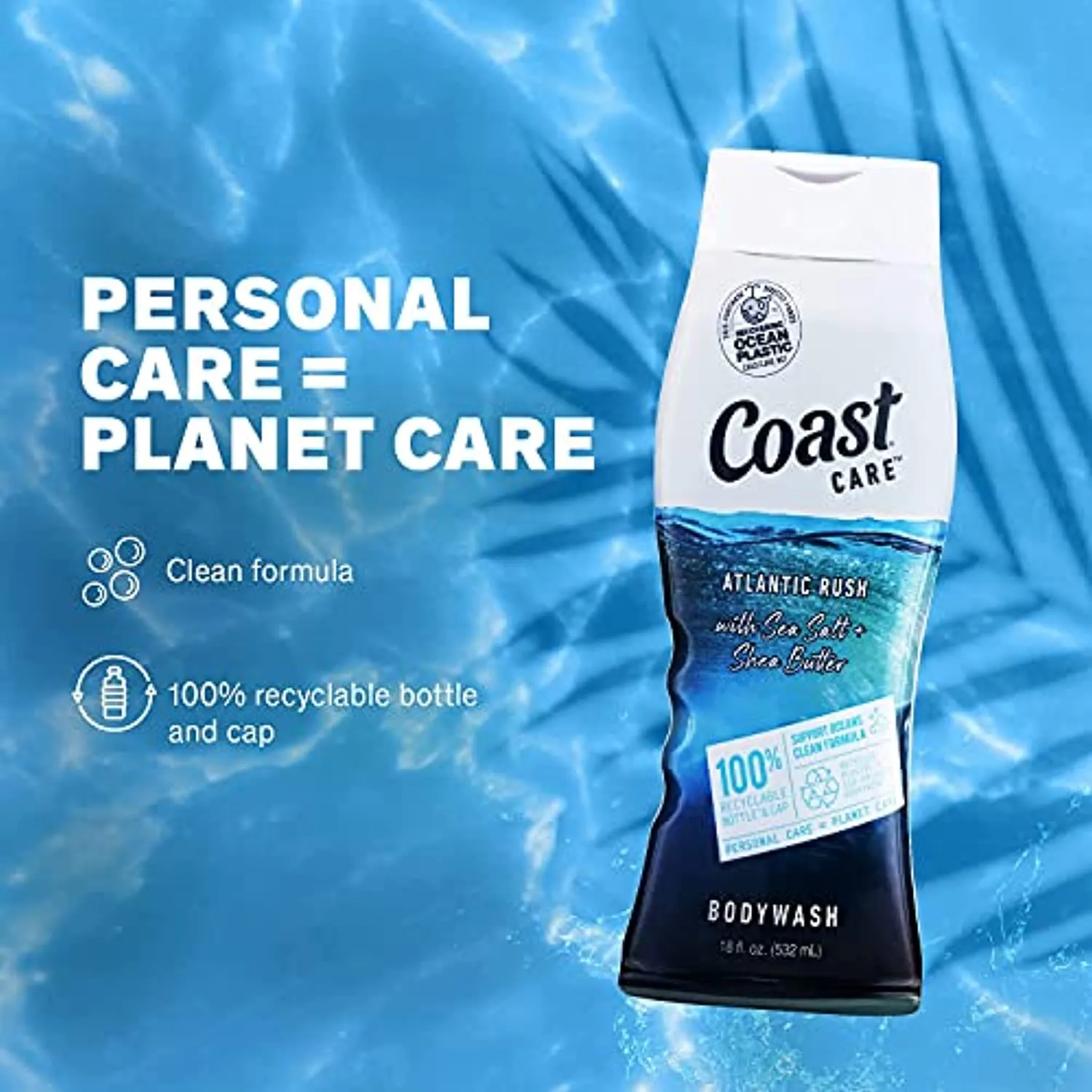 COAST CARE Body Wash - ATLANTIC RUSH 18OZ (PACK OF 6)