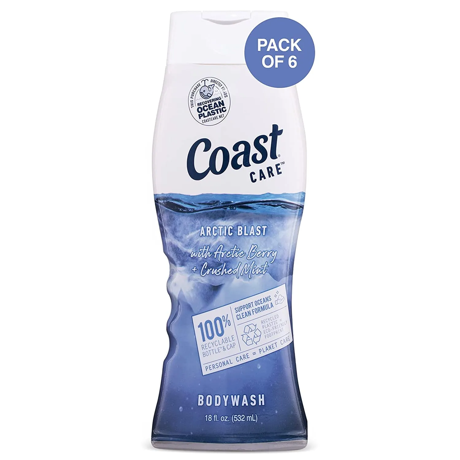 COAST CARE Body Wash - ATLANTIC RUSH 18OZ (PACK OF 6)
