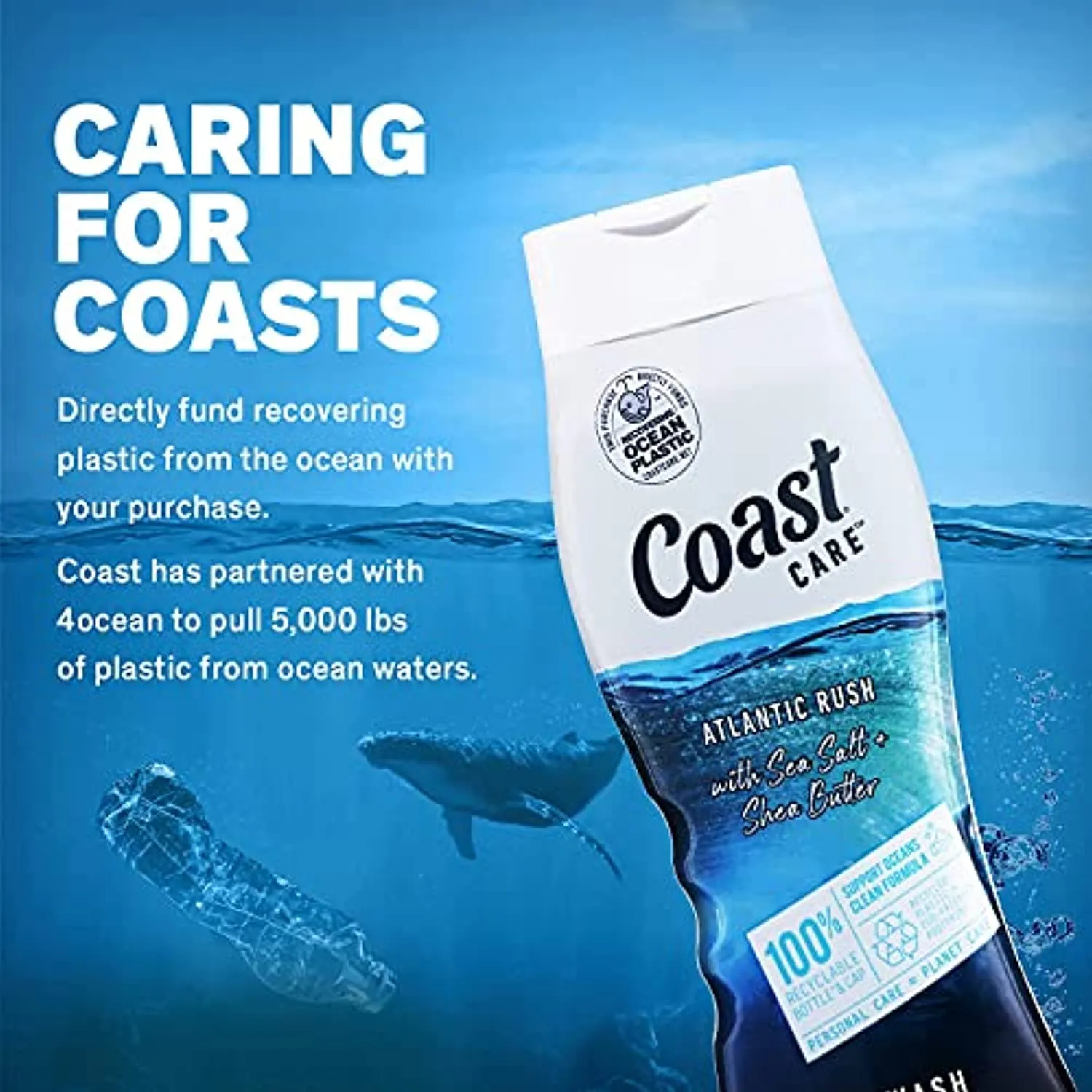 COAST CARE Body Wash - ATLANTIC RUSH 18OZ (PACK OF 6)