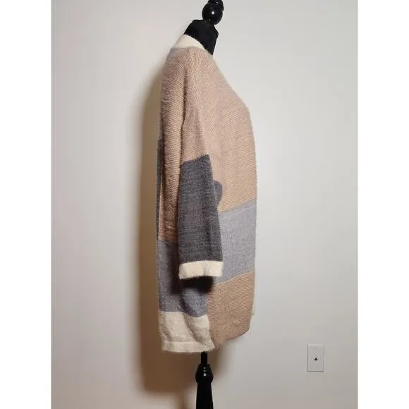 COCO   CARMEN Long Colorblock Cardigan, Size L/XL