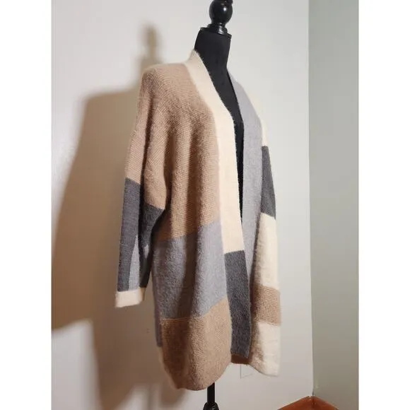 COCO   CARMEN Long Colorblock Cardigan, Size L/XL