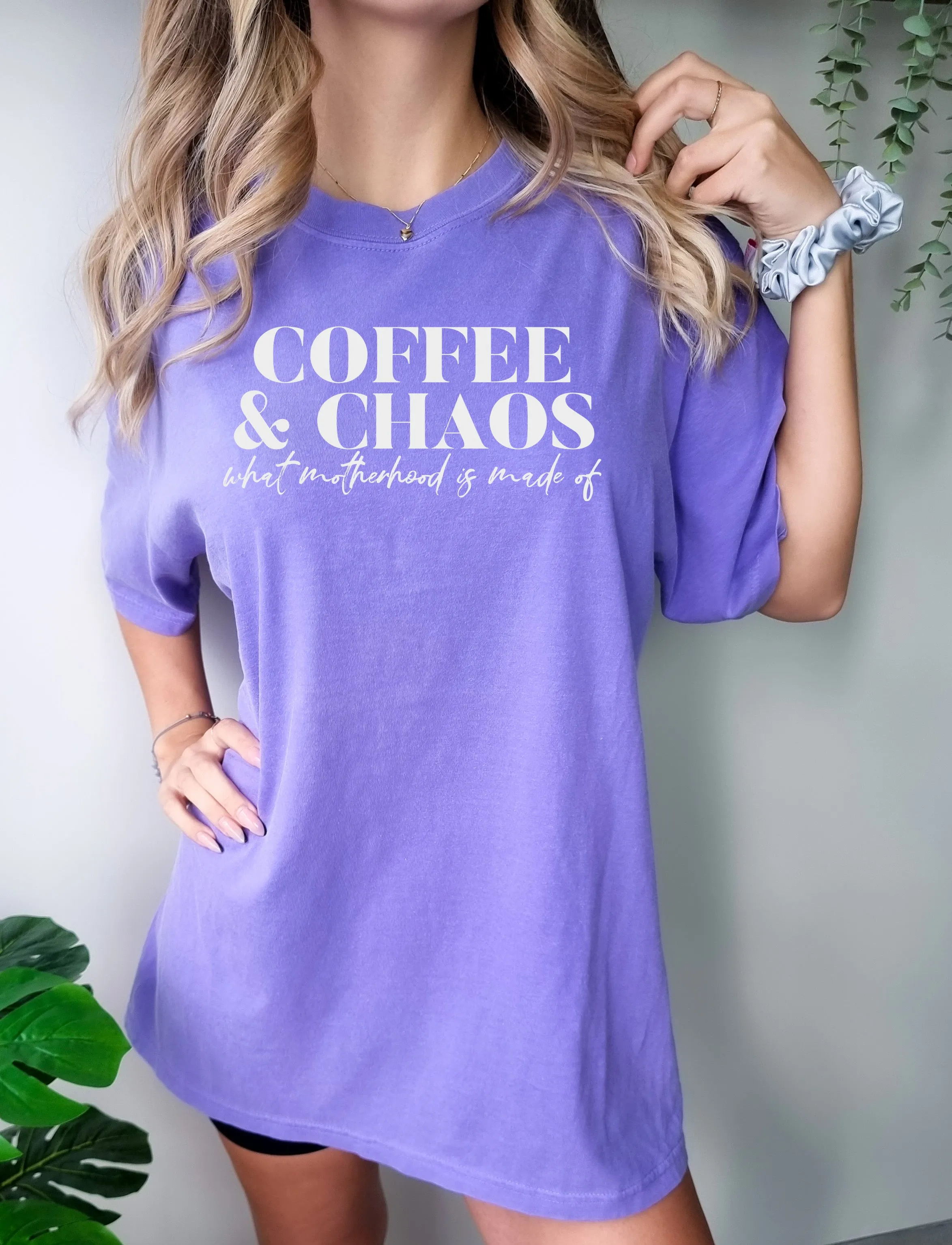 Coffee & Chaos - Comfort Colors Adult Tee