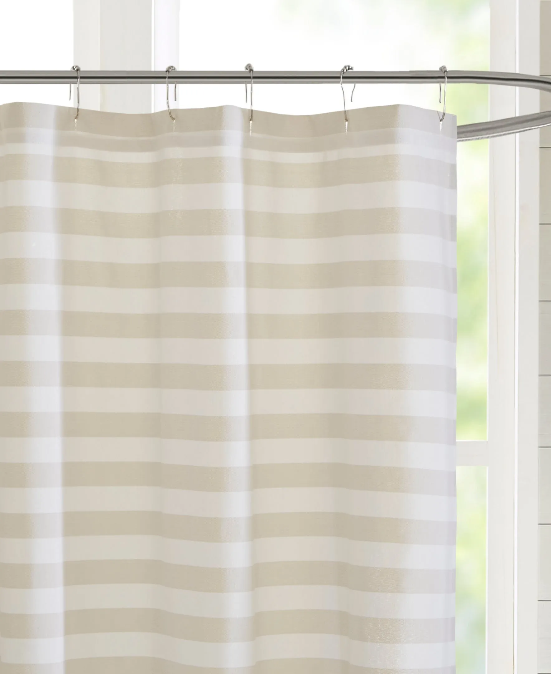 Colette Stripe Blended Yarn Dyed Woven Shower Curtain