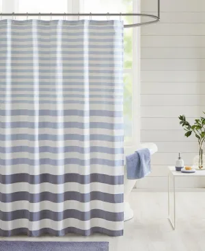 Colette Stripe Blended Yarn Dyed Woven Shower Curtain