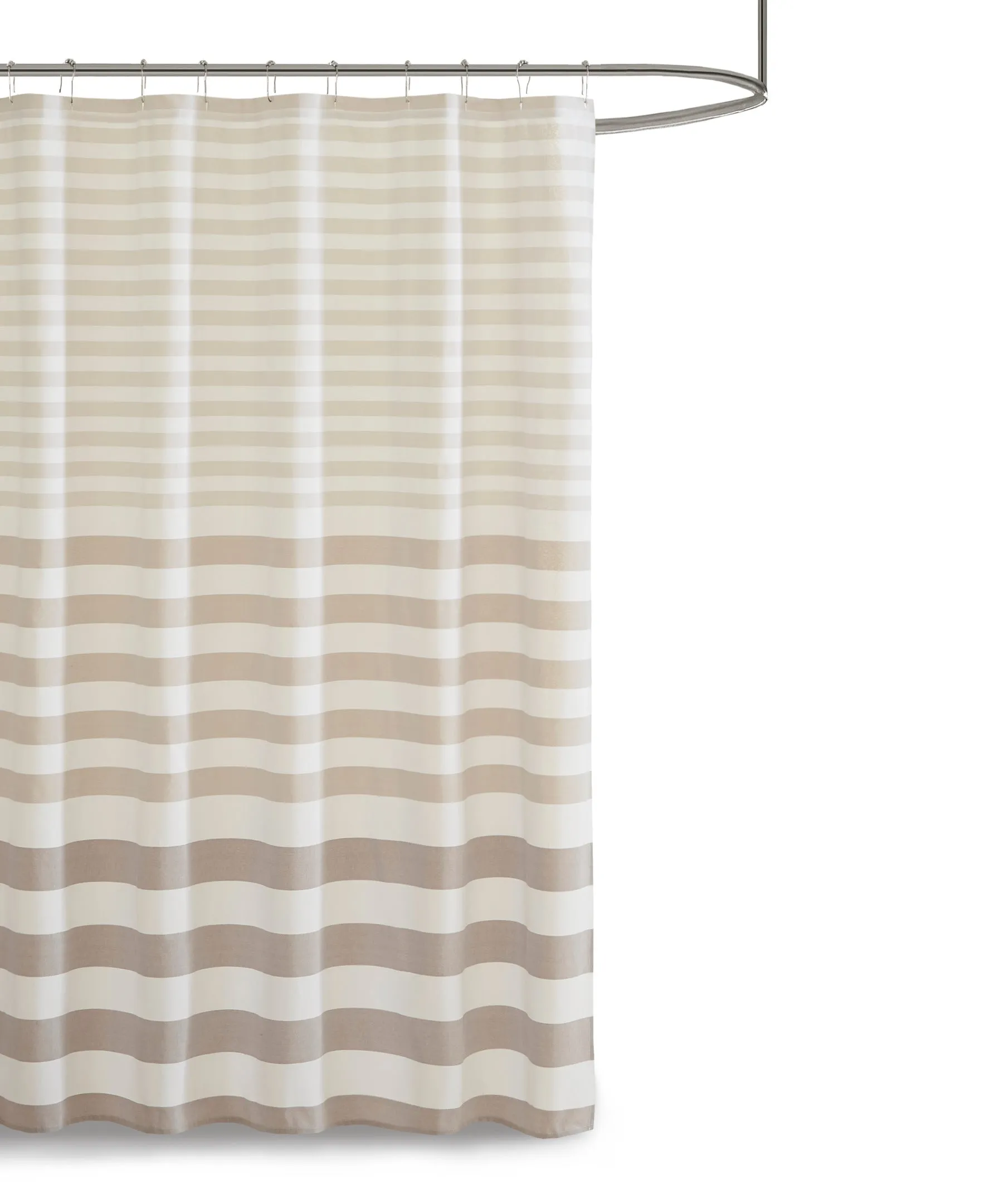 Colette Stripe Blended Yarn Dyed Woven Shower Curtain