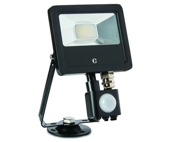 Collingwood FL01BPCS Black 10W Colour Switchable Floodlight, IP65, PIR