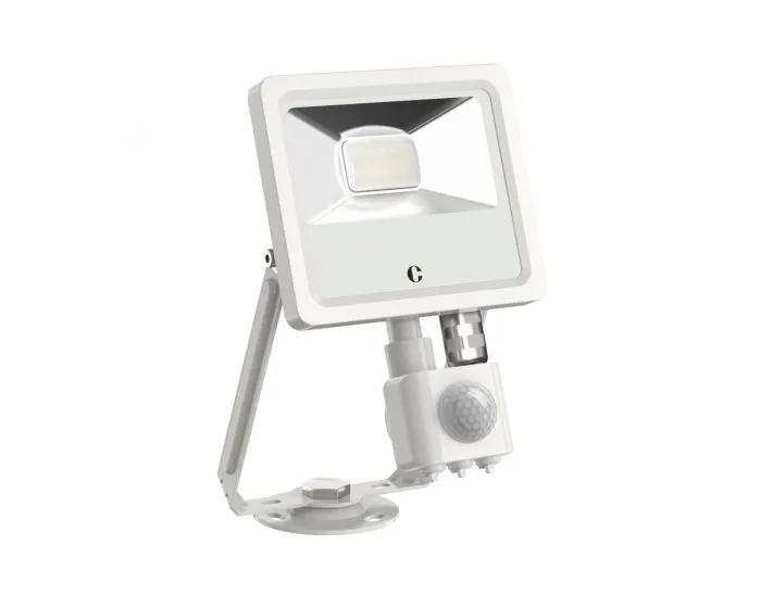 Collingwood FL01WPCS White 10W Colour Switchable Floodlight, IP65, PIR