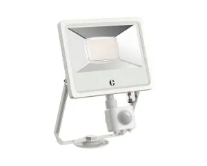Collingwood FL02WPCS White 20W Colour Switchable Floodlight, IP65, PIR
