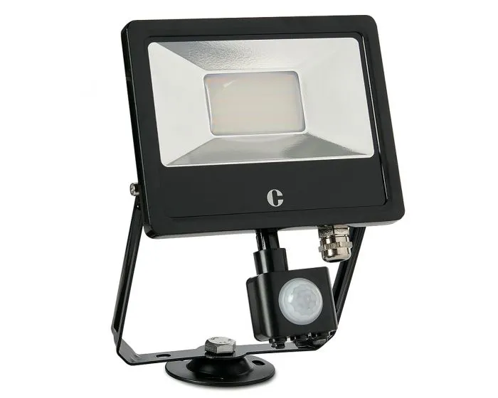 Collingwood FL03BPCS Black 30W Colour Switchable Floodlight, IP65, PIR