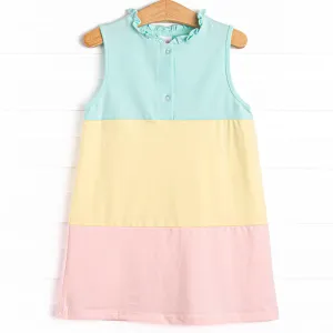 Color Block Clara Dress, Aqua