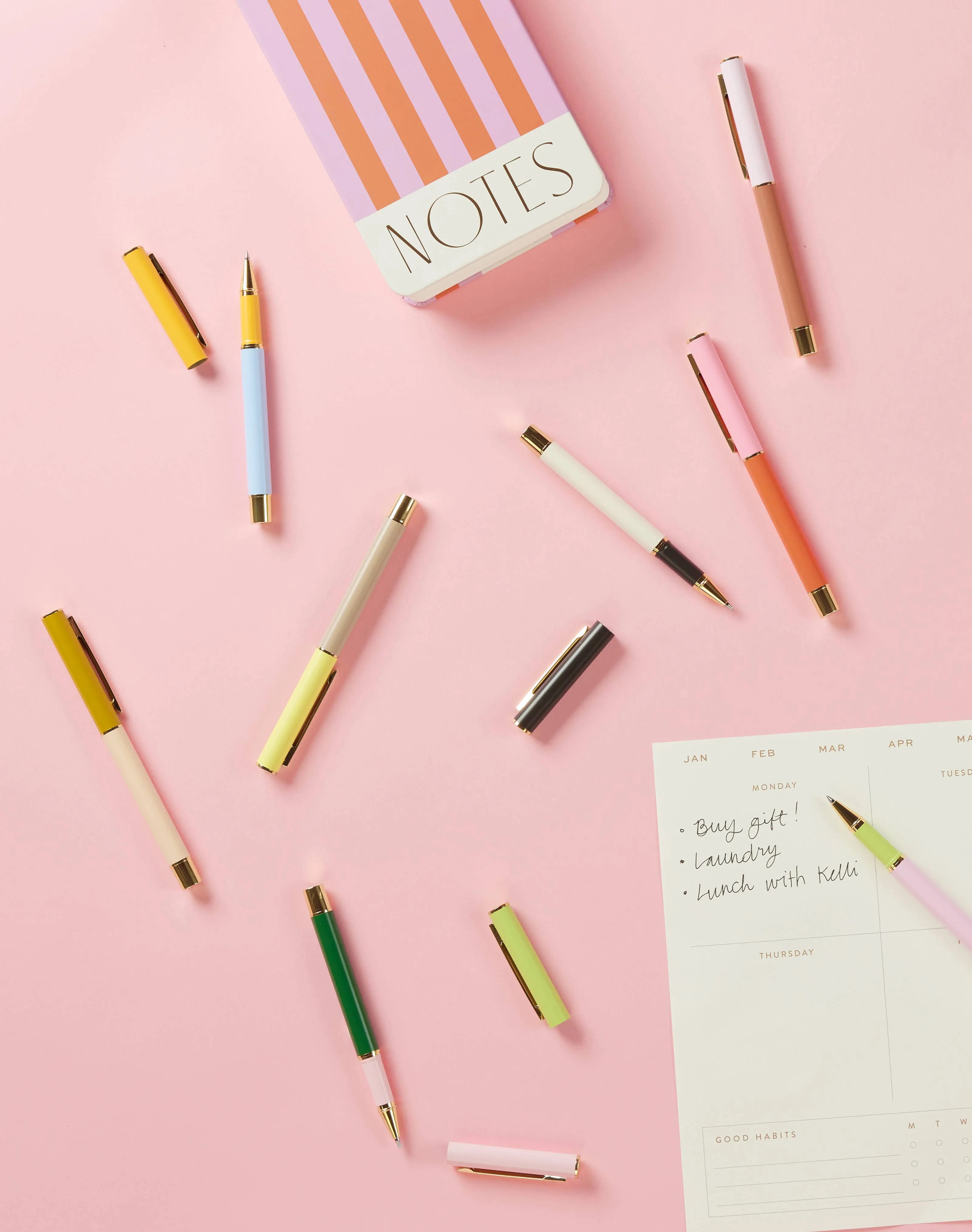 Color Block Pens, Set Of 2: Rosewood   Blush