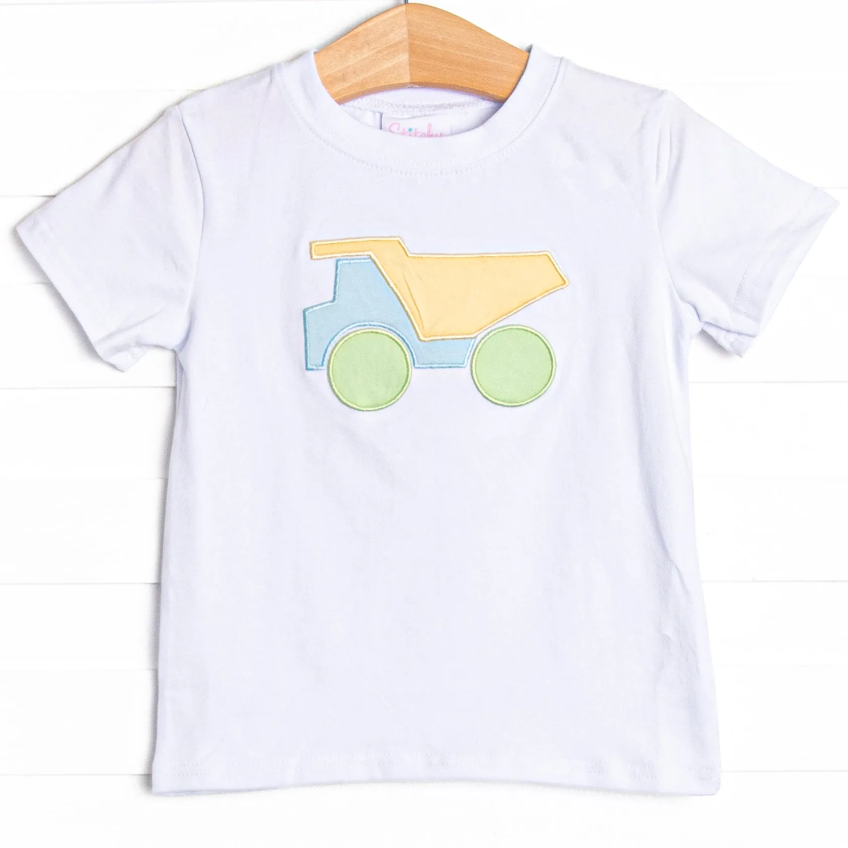 Colorblock Construction Applique Top, White