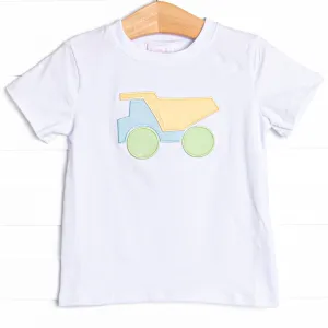 Colorblock Construction Applique Top, White