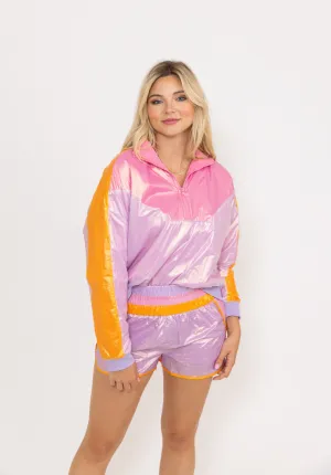 Colorblock Retro Zip Pullover