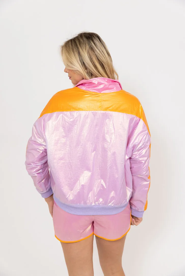 Colorblock Retro Zip Pullover