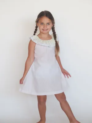 Colorblock Seersucker Girls Dress