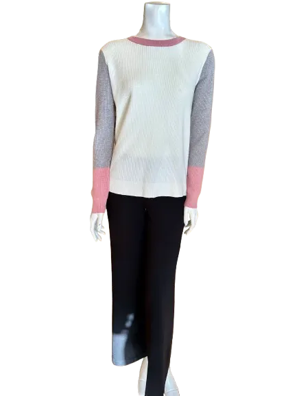 Colorblock Sleeve Crew Neck Top