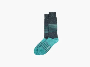 Colorblock Stripe-Green Heather/Dark Green Heather