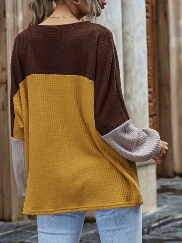 Colorblock Waffle Tee