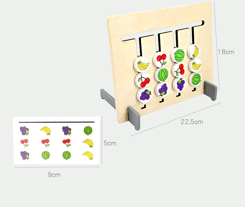 Colors and Fruits Double Sided Matching Game Kids Educational Toys