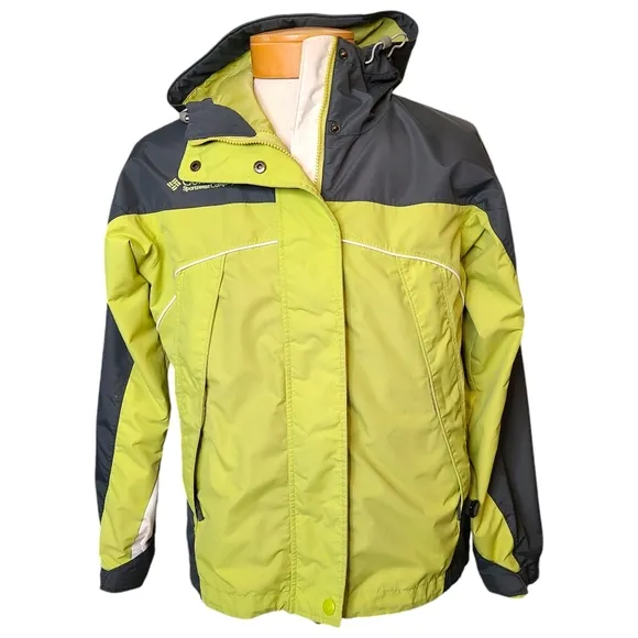 Columbia Sportswear Core Interchange Womens Hooded Jacket Size Medium Green Gray