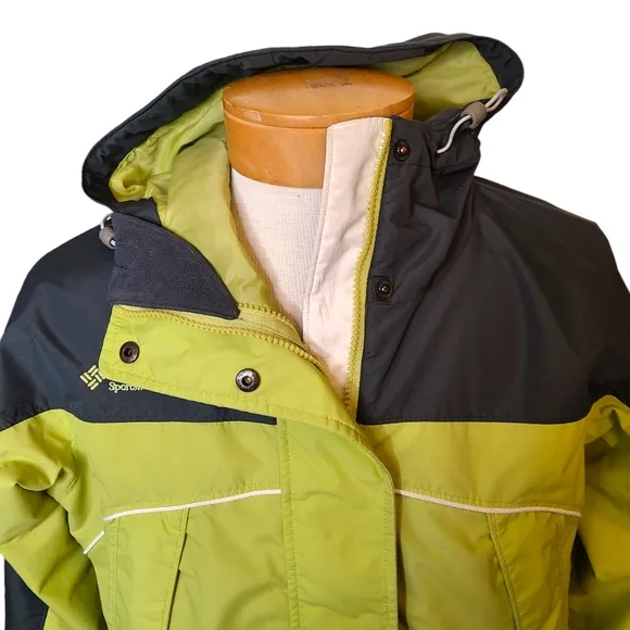 Columbia Sportswear Core Interchange Womens Hooded Jacket Size Medium Green Gray