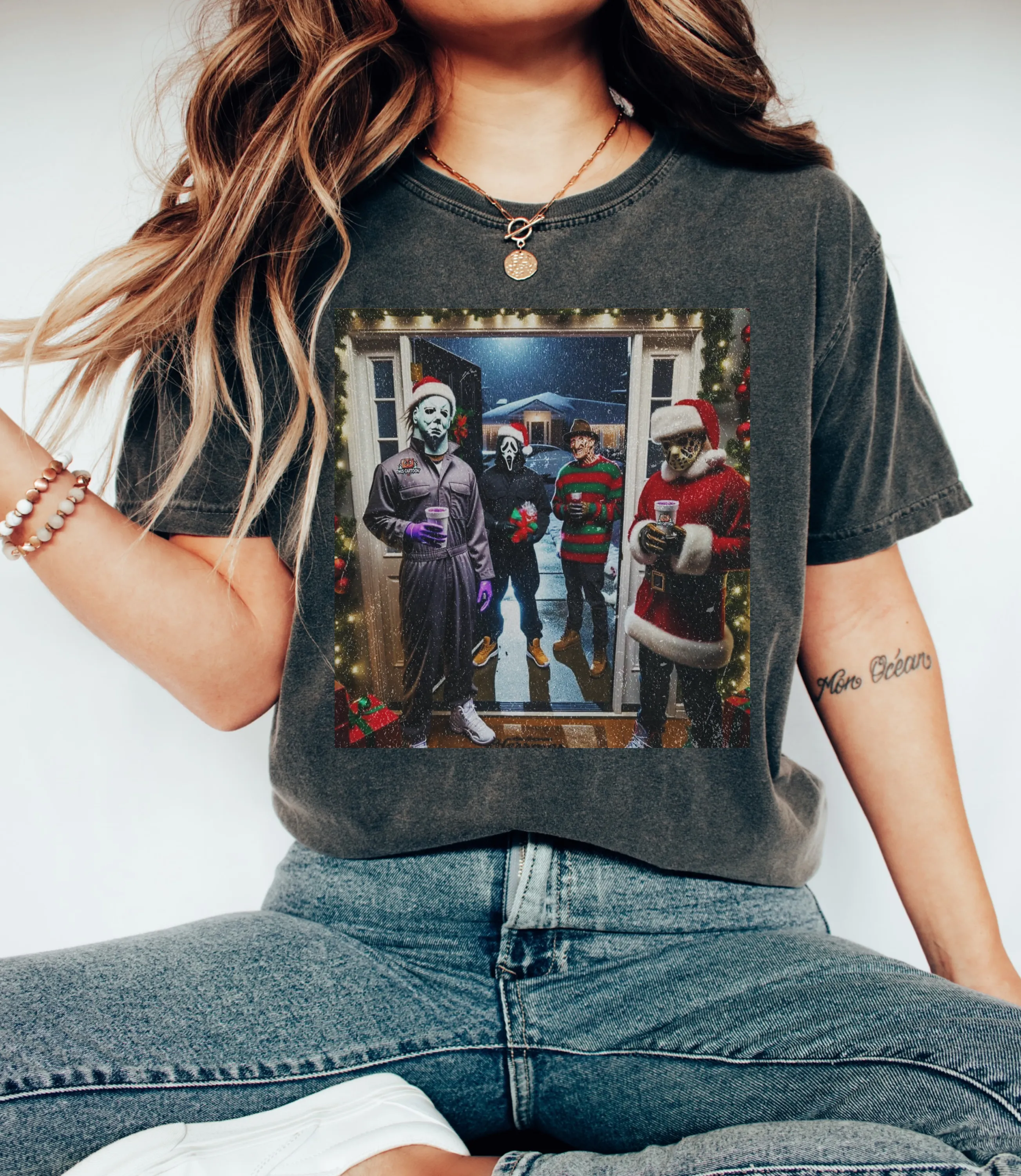 Comfort Colors Holiday Horror Christmas Carol Tee/ Funny Halloween Into Christmas Tee