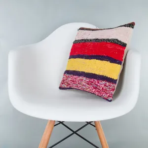 Contemporary Multiple Color Kilim Pillow Cover 16x16 8171