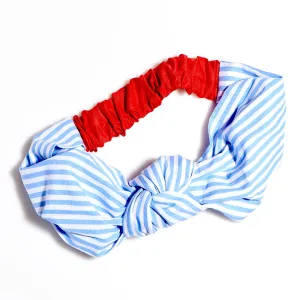 Cottage Collection Knotted Headwrap - Blue Stripes