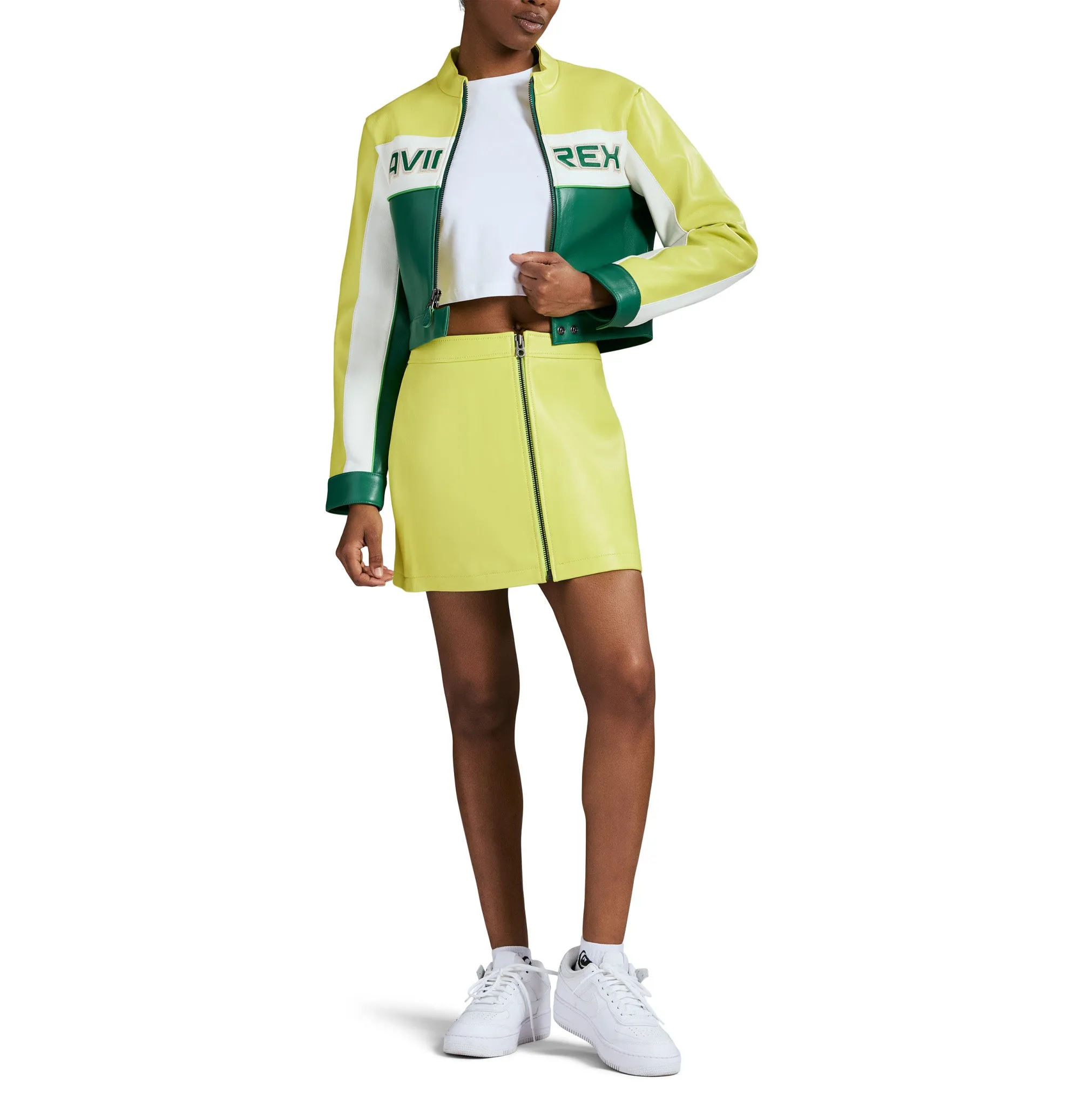 CROPPED COLORBLOCK MOTO JACKET
