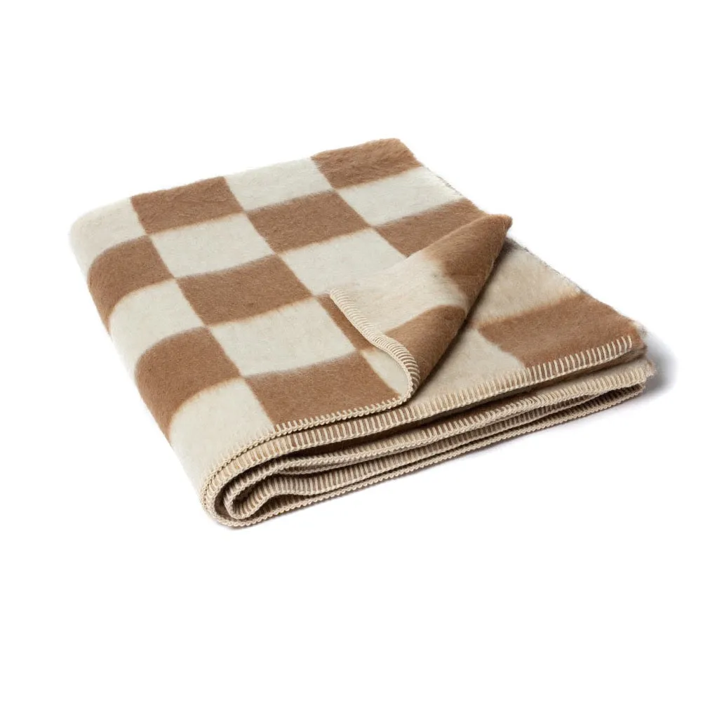 Crosby Blanket, Tobacco/Ivory Check