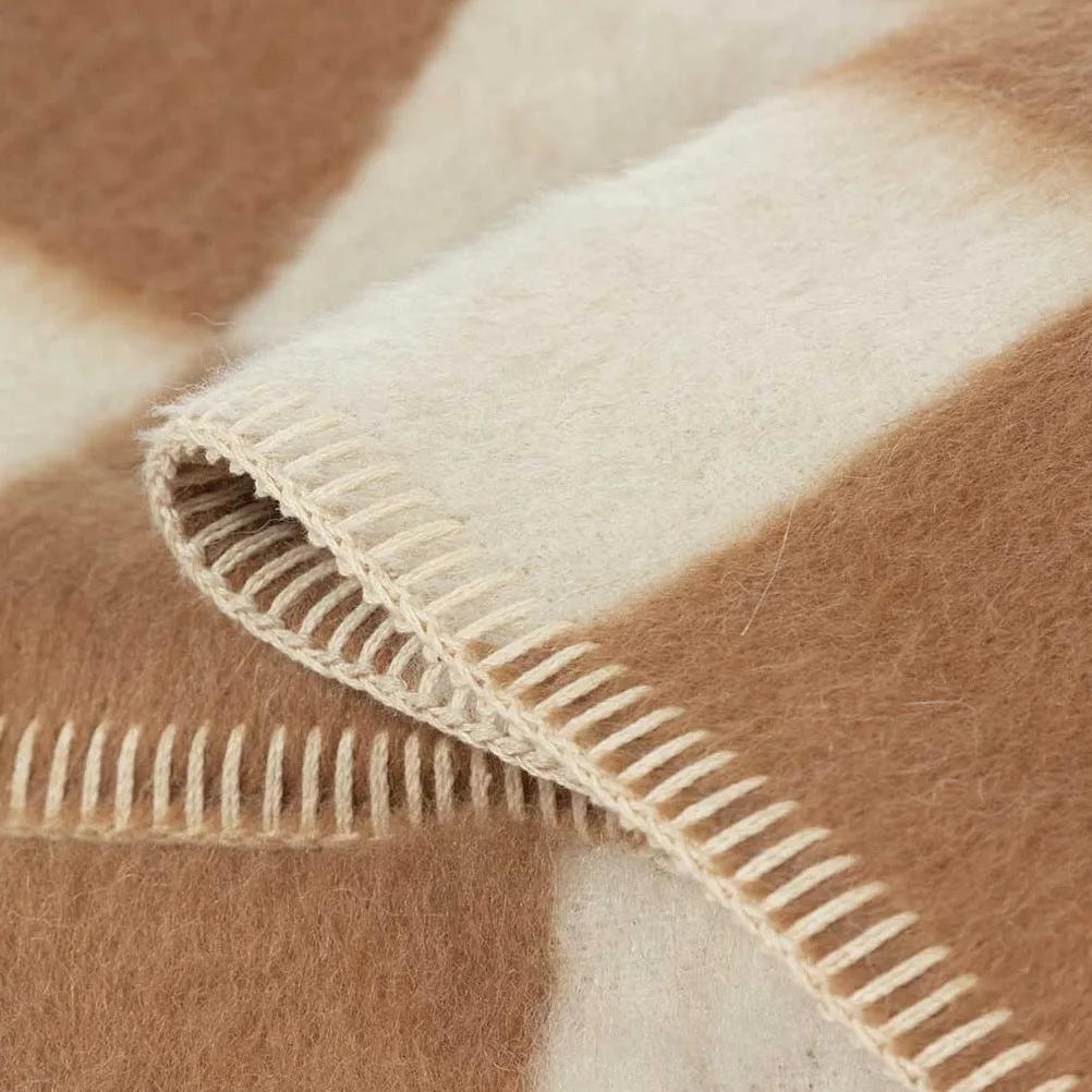 Crosby Blanket, Tobacco/Ivory Check