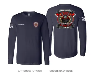 CUSTOM Clyde Fire Department Comfort Unisex Cotton LS Tee - GTXrGR