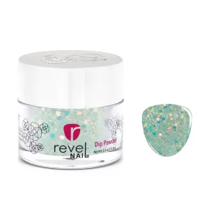 D1067 Weekend Getaway Green Glitter Dip Powder