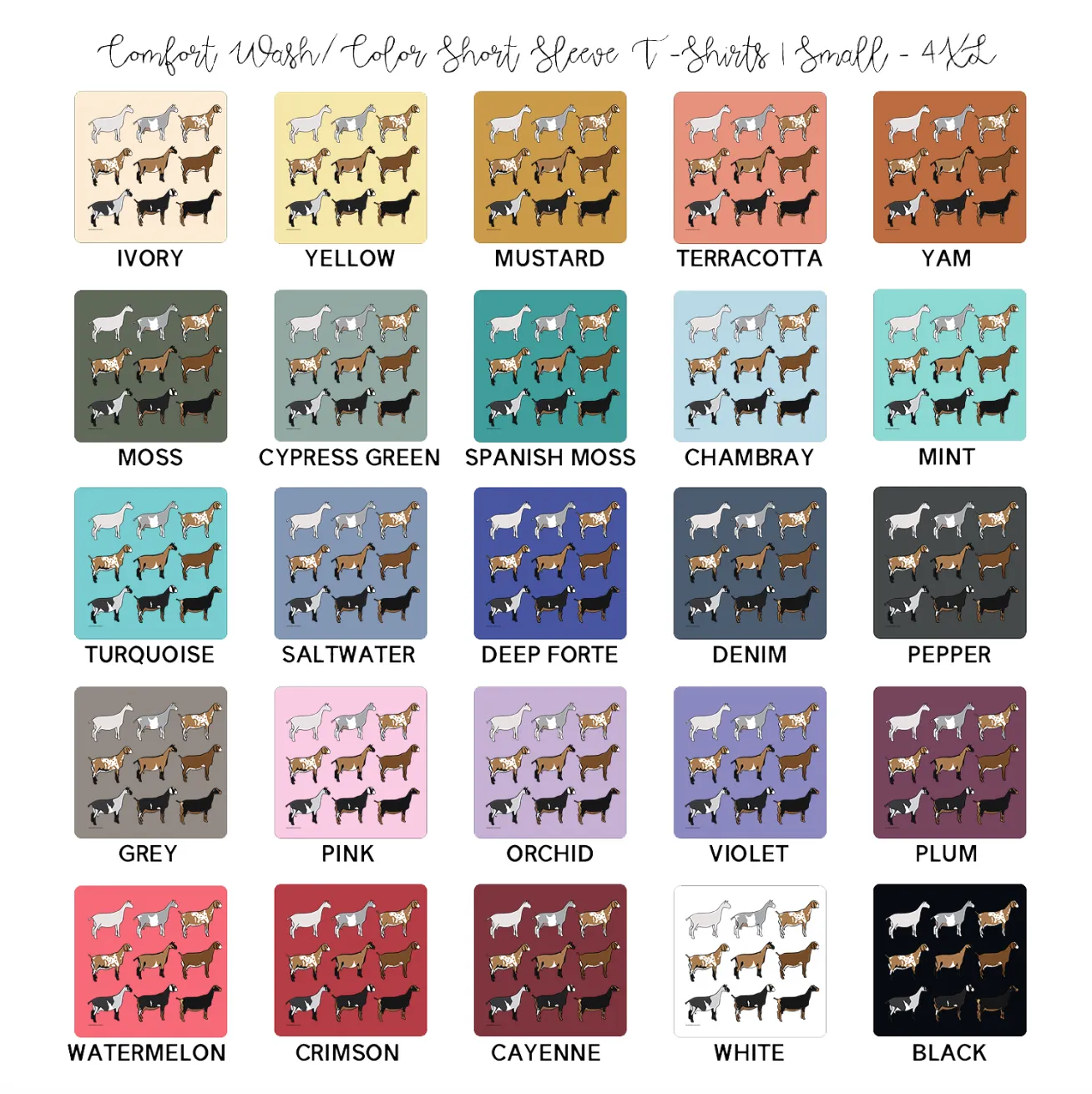 Dairy Goat Breeds ComfortWash/ComfortColor T-Shirt (S-4XL) - Multiple Colors!