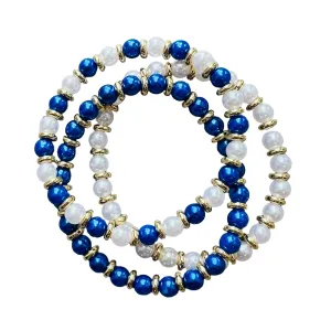 Dark Blue and White Beads