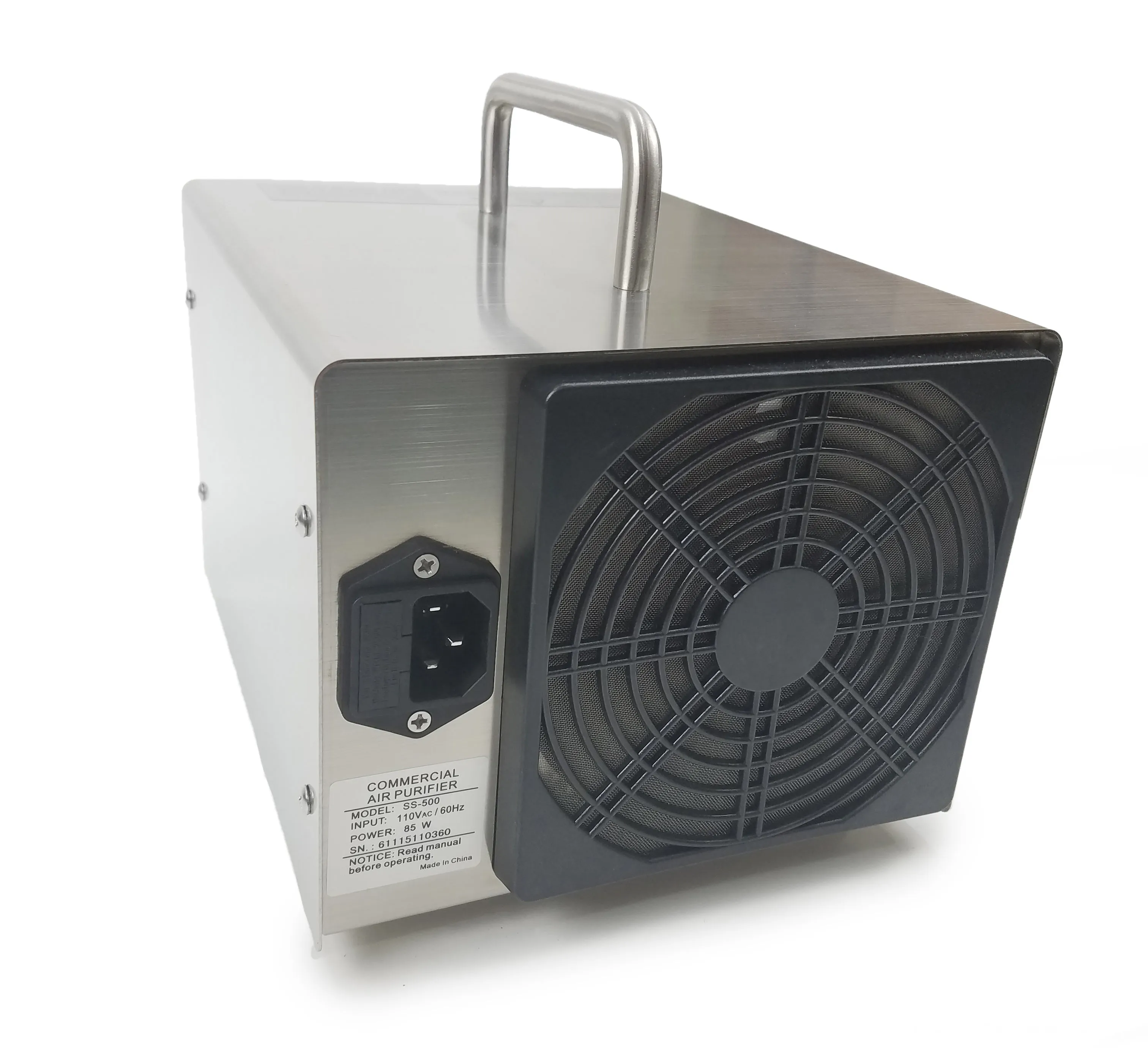 DEMO Stainless Steel New Comfort Commercial 8,500 mg/hr O3 Ozone Generator Air Purifier Model HE-500 6000 hrs
