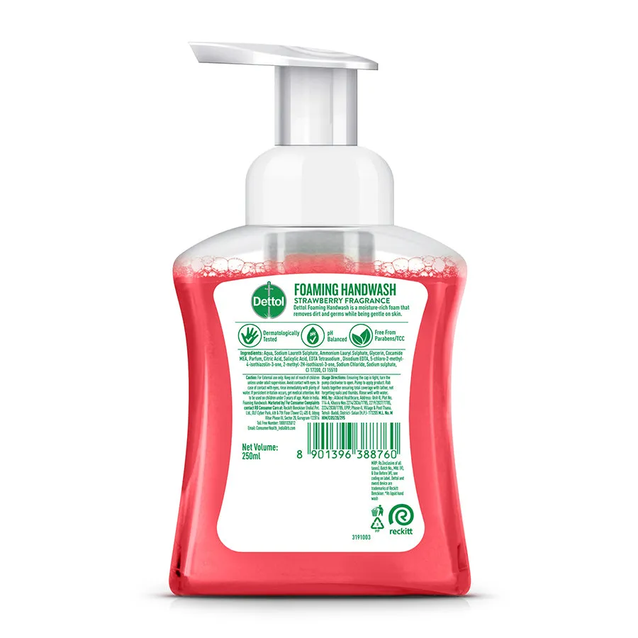 Dettol Strawberry Foaming Handwash Pump, 250ml