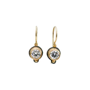 Diamond Drop Earrings - .75ct Each Stone - 1.5CT TW LG Diamonds - Sterling Silver   22k Gold   18k Gold