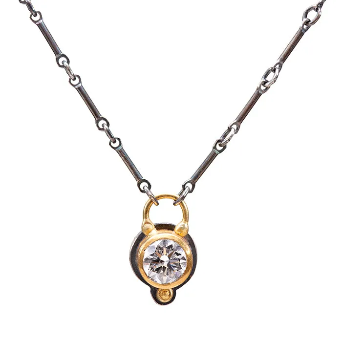 Diamond Necklace - .75ct TW LG Diamond - Sterling Silver   22k Gold   18k Gold