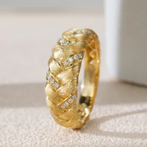 Diamond Pave Woven Braided Band