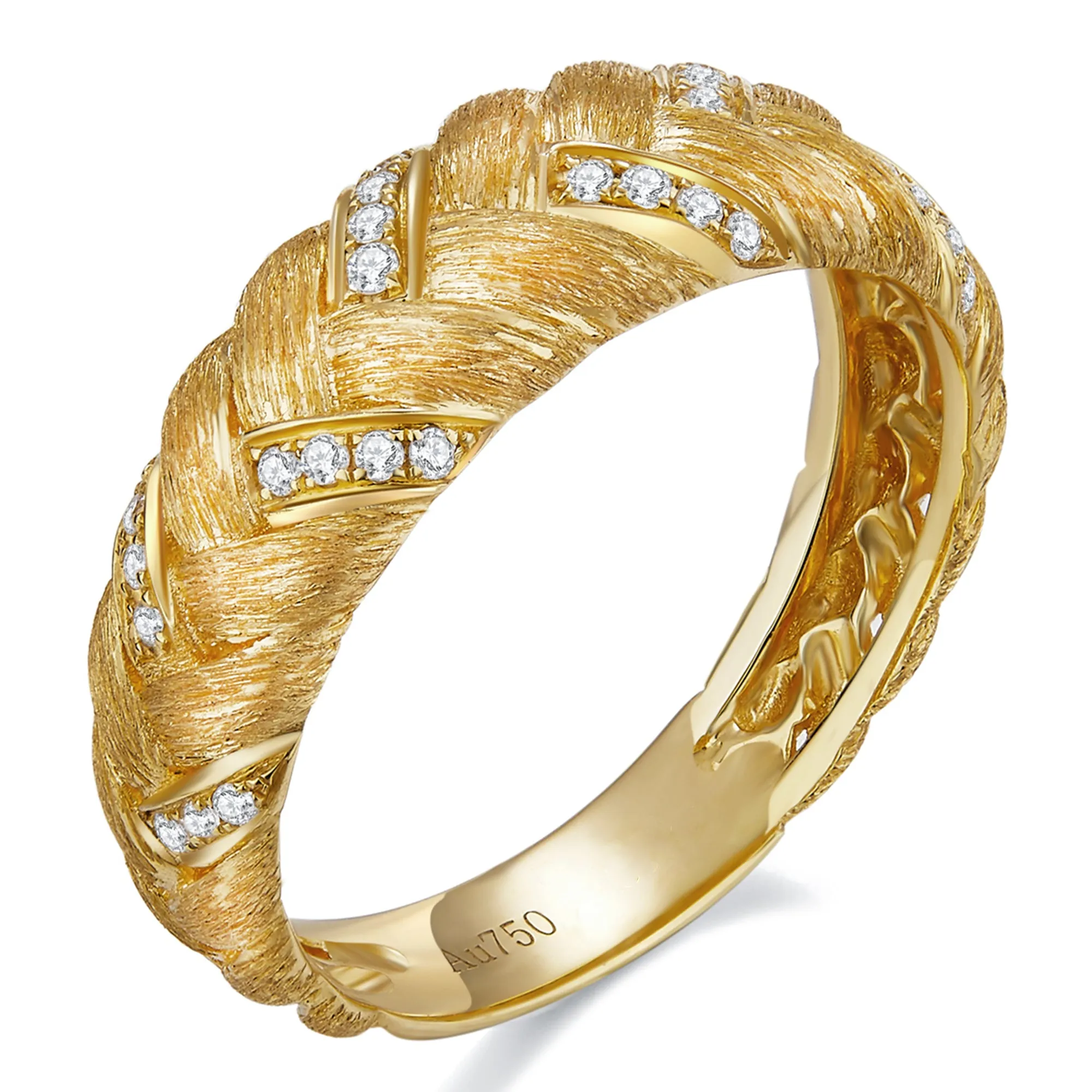 Diamond Pave Woven Braided Band