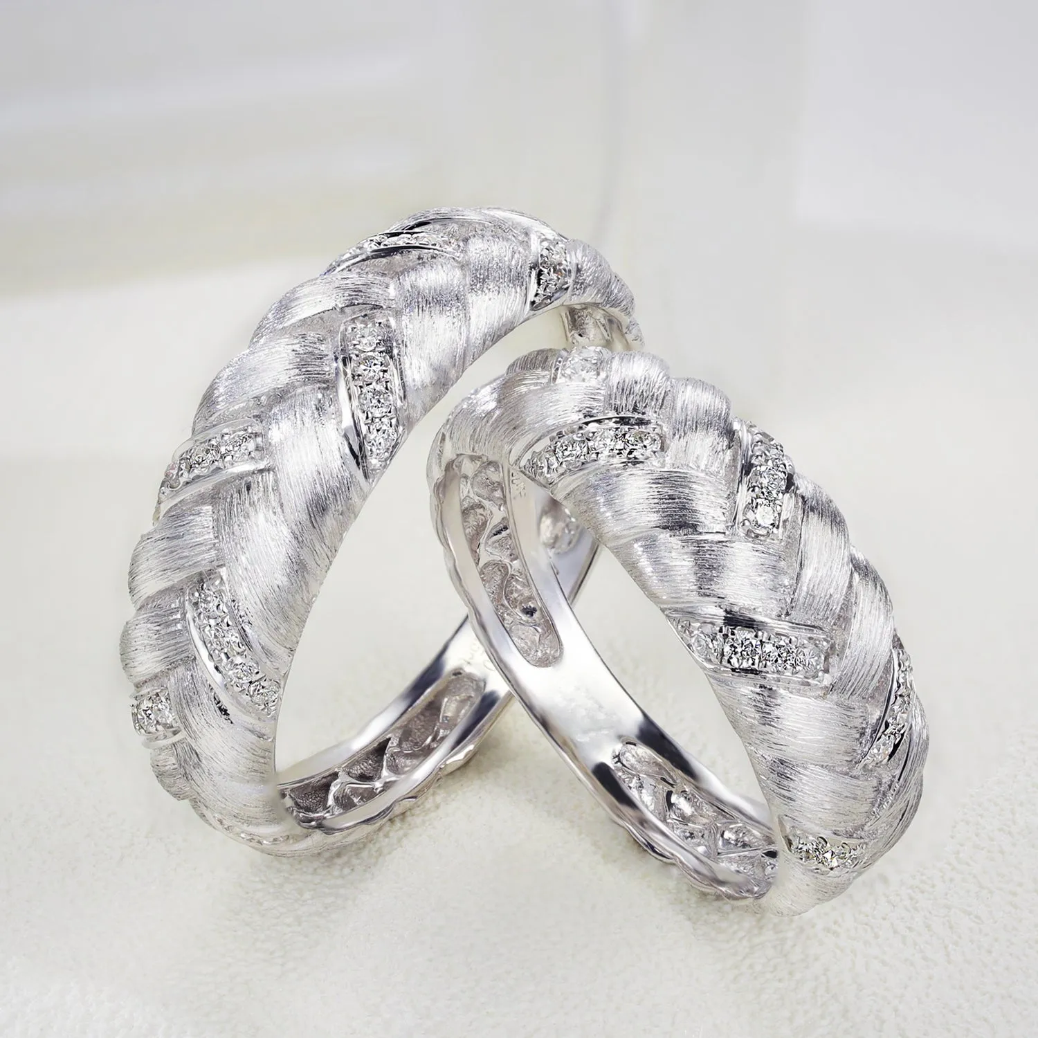 Diamond Pave Woven Braided Band