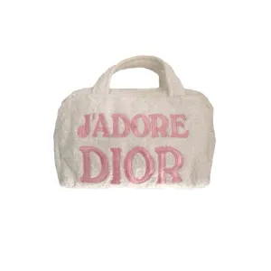 Dior Pink Logo Terry Cloth Bag