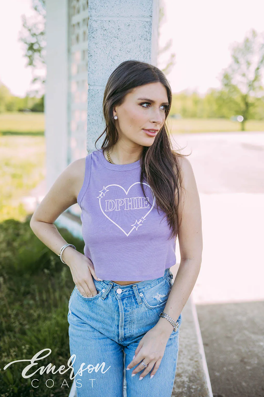 DPhiE Heart Colorblock Tank Top