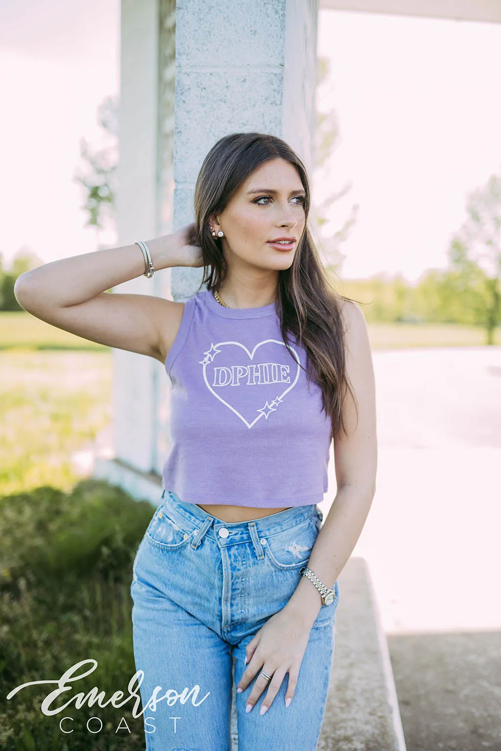 DPhiE Heart Colorblock Tank Top
