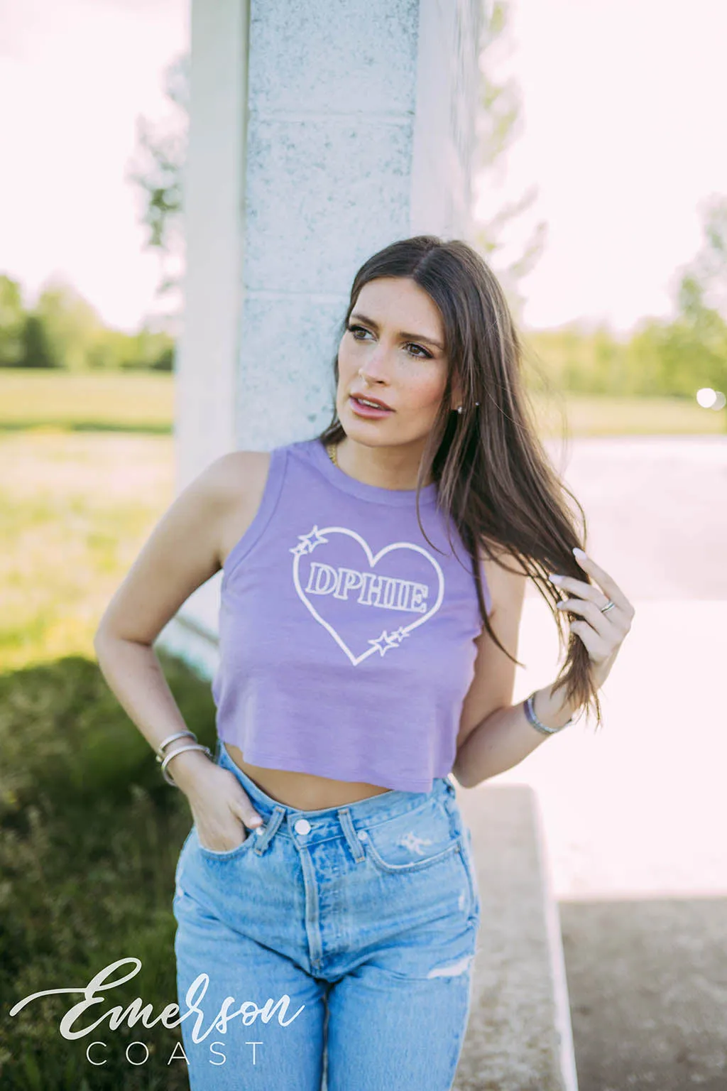 DPhiE Heart Colorblock Tank Top