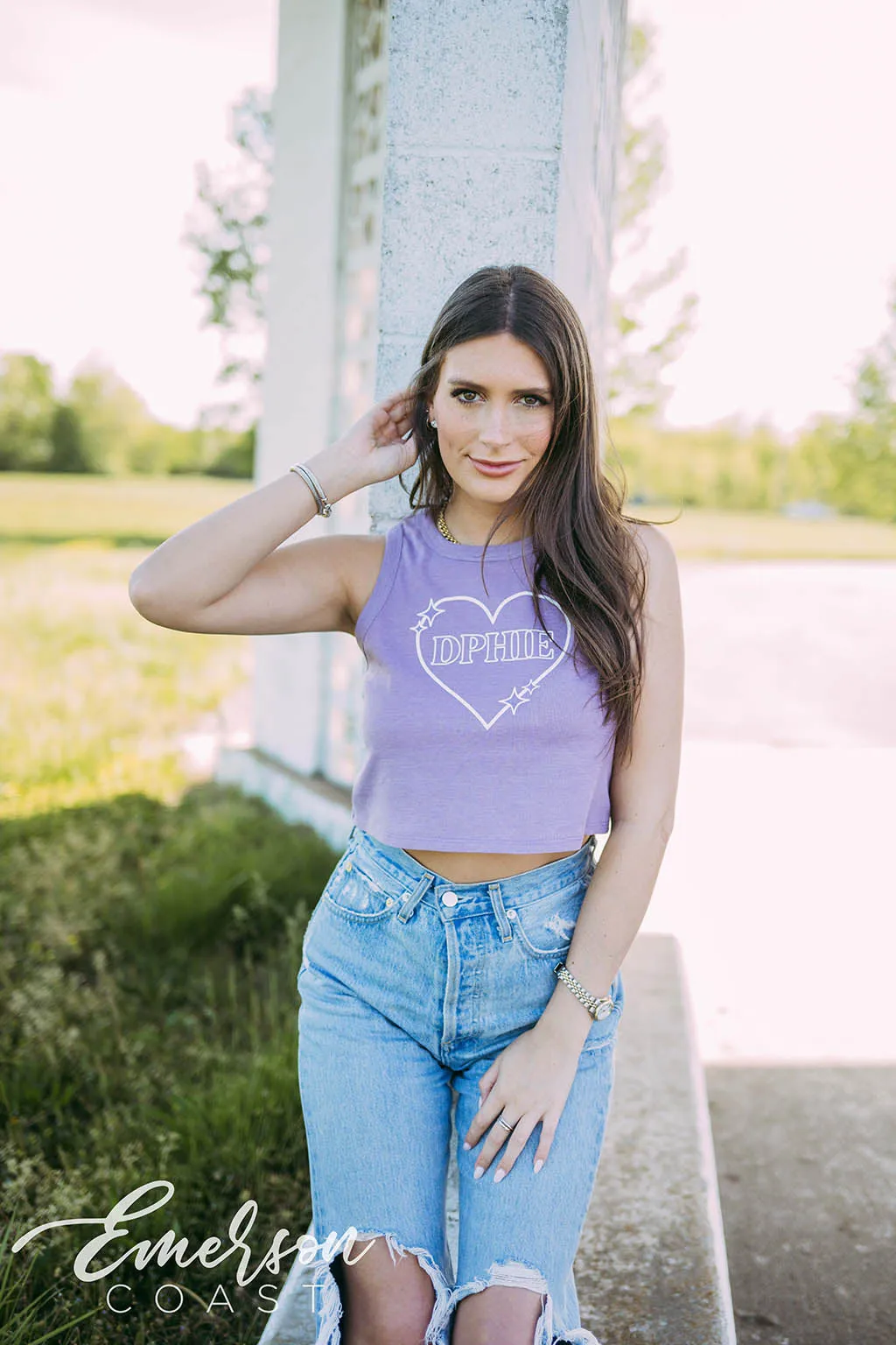 DPhiE Heart Colorblock Tank Top